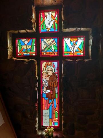 Stained glass in the underground Catholic Church